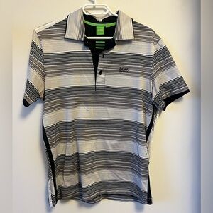Hugo Boss Black and White Striped Men's Shirt